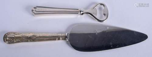 TWO SILVER HANDLED ITEMS. (2)