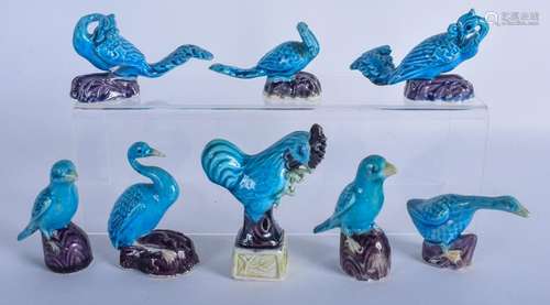 EIGHT CHINESE PORCELAIN BIRDS. (8)