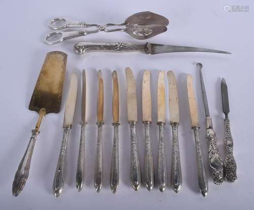 ASSORTED SILVER HANDLED ITEMS. (qty)