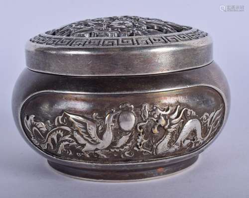 A CHINESE BRONZE CENSER AND COVER. 9 cm wide.