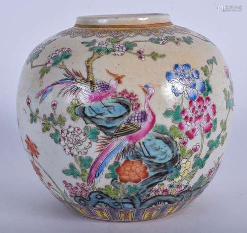 A CHINESE FAMILLE ROSE GINGER JAR. 12 cm wide.