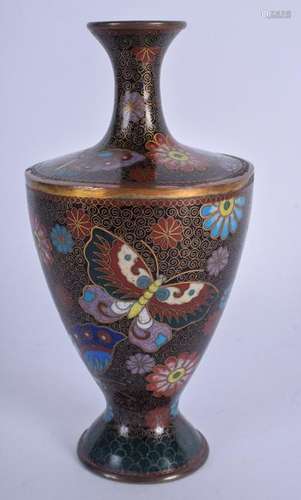 A JAPANESE MEIJI PERIOD CLOISONNE ENAMEL VASE. 12.5 cm