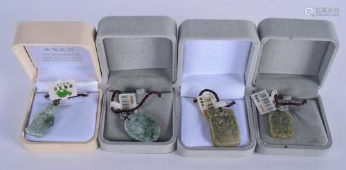 FOUR CHINESE JADE PENDANTS. (4)