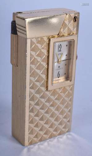 A VINTAGE COMBINATION WATCH LIGHTER. 6 cm high.