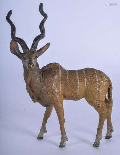 A COLD PAINTED BRONZE GAZELLE. 8 cm wide.