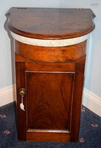 A SHIPS SINK / COMMODE CUPBOARD, formed with a veined