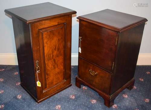 A GEORGE III BEDSIDE COMMODE, together with another