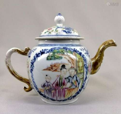 Chinese 18th c. Ceramic Famille- Rose Teapot