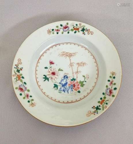 Nice Chinese 18th c. export famille rose plate