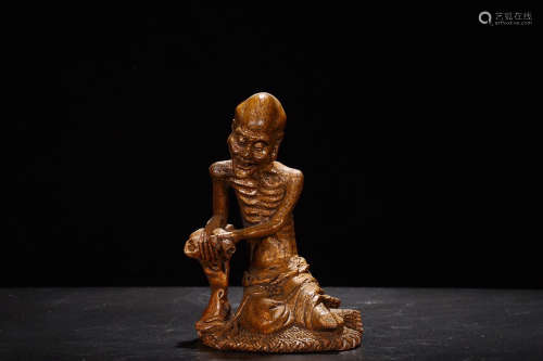 BAMBOO ARHAT SITTING ORNAMENT