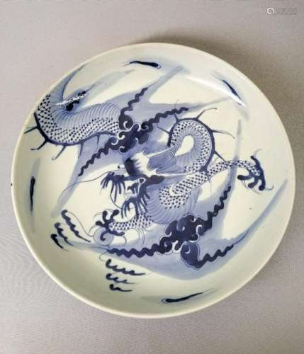 Nice Chinese Qing Dynasty Blue and White Plate