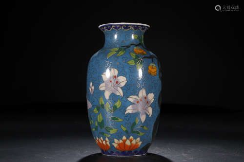 CHENGHUA MARK CLOISONNE PORCELAIN DONGGUAPING VASE