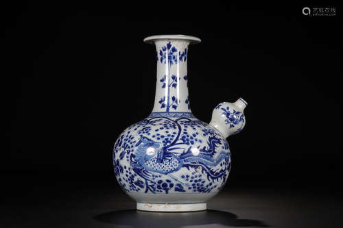 BLUE WHITE PHOENIX PATTERN VASE