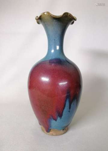 An elegant Chinese Jun Kiln petal vase