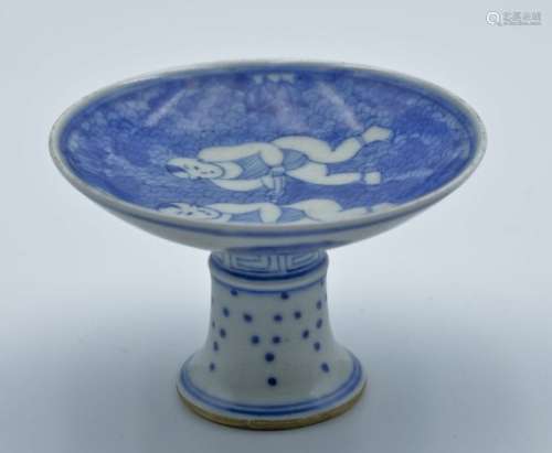 A Nice Chinese Blue and White High- Stem Plate