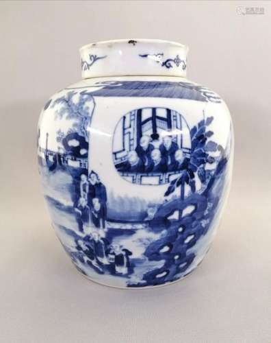 A Superb Large Chinese Blue and White lidded Jar