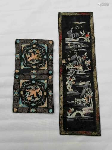 One Chinese Qing dynasty embroidered panel