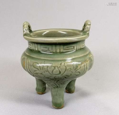 A Nice Chinese Long Quan Three-Foot Censer.