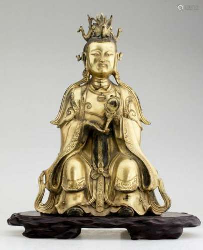 Chinese Sino- Tibetan gilt bronze Buddha statue