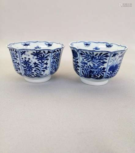 TWO CHINESE QING DYNASTY KANG XI CUPS