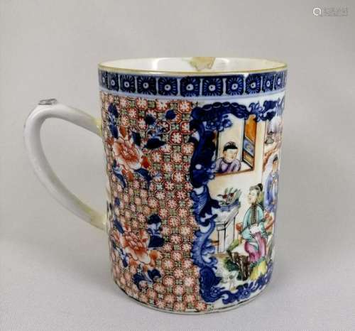 Elegant Export Chinese 18th c. Rose Famille Cup