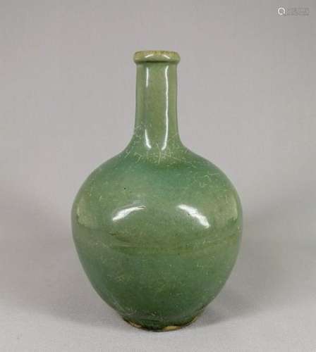A Superb Chinese Qing Celadon Long Neck Vase