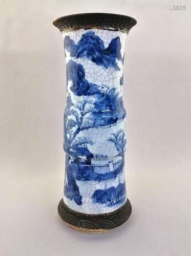 A large Chinese blue and white porcelain vase