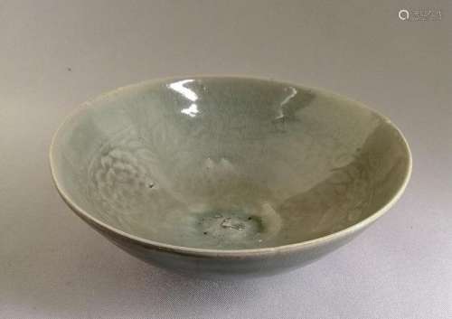 A Chinese 18th/19th c. Celadon bowl with gray g