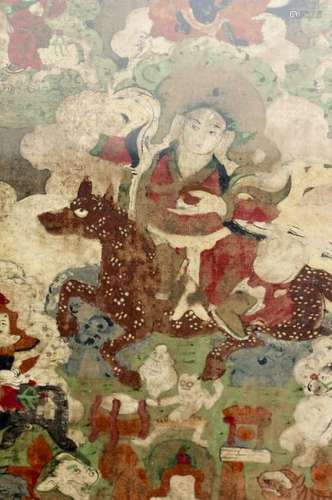 Chinese framed Thangka silk painting