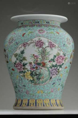 A large Chinese famille rose porcelain garden seat
