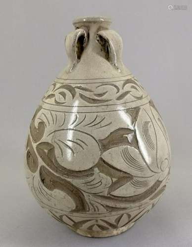 A Nice Chinese Ceramic Vase with four handles. 502