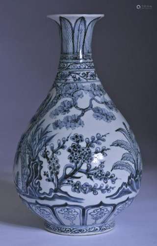 A NICE CHINESE BLUE AND WHITYE YU HU CHUN PING