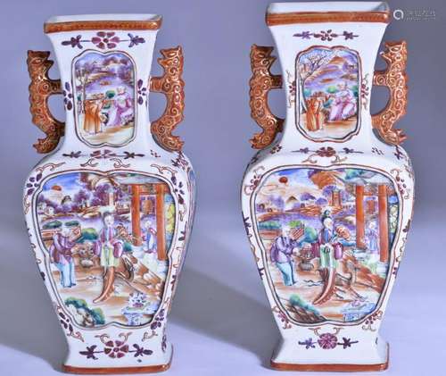 PAIR SUPERB CHINESE QING QIAN LONG VASES