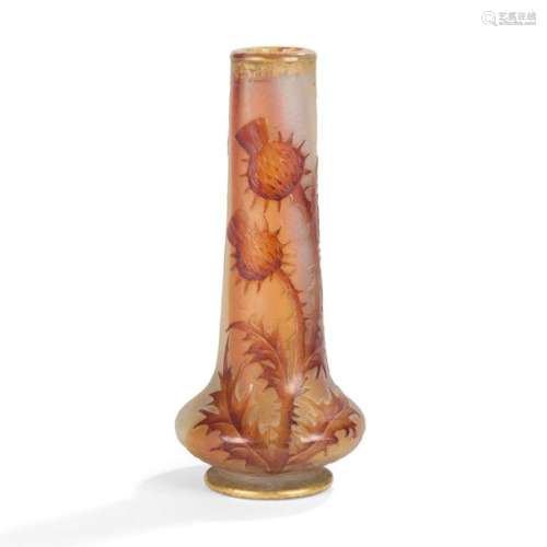 DAUM NANCY Chardons Vase oignon miniature sur talo…