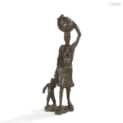 L. BERRONE (XXe) Africaine à l'enfant portant une …