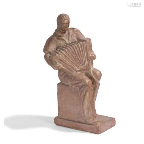 H. VRESS (XXe siècle) L'accordéoniste Sculpture. É…