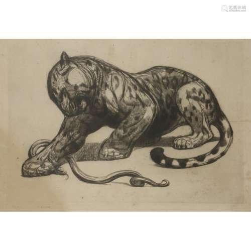 PAUL JOUVE (1878 1973) Jaguar et serpent, le modèl…