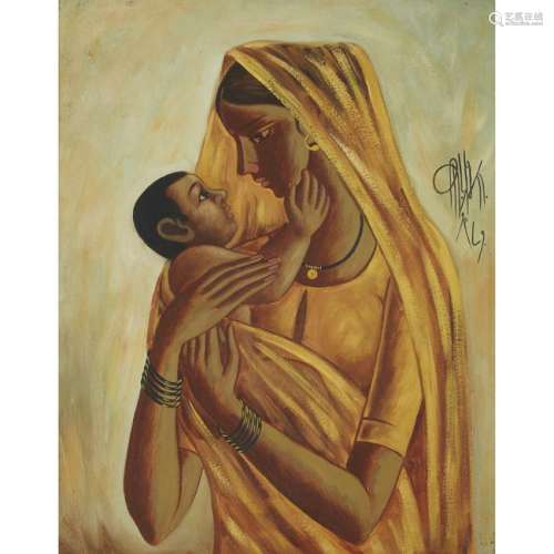 B. Prabha (Indian, 1933-2001), , Untitled (Mother and