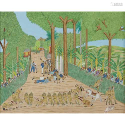 Philomé Obin (Haitian, 1892-1986), , Untitled (Battle