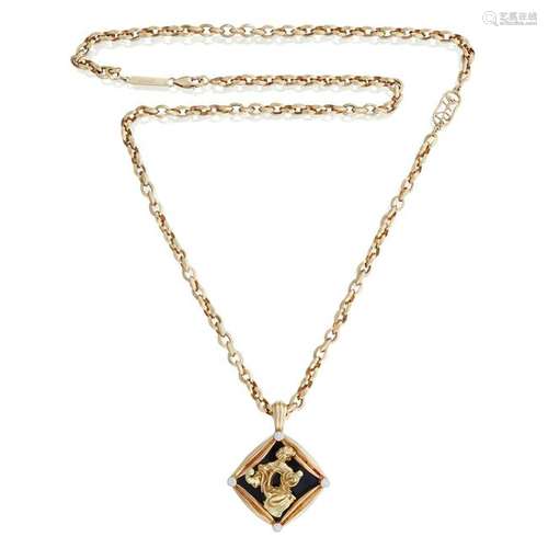 A Salvador Dali eighteen karat gold pendant necklace,