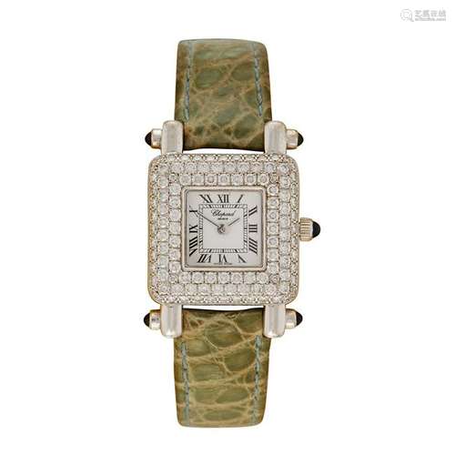 A lady's diamond and eighteen karat white gold strap