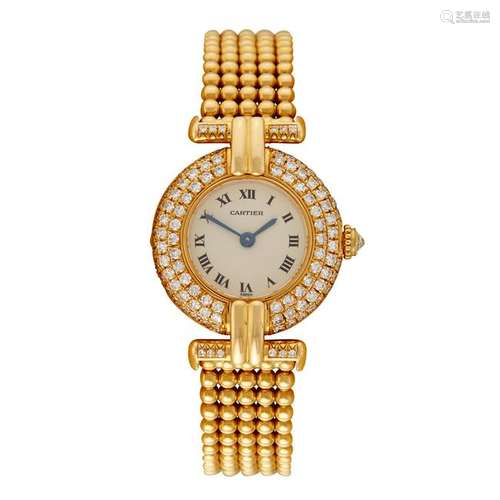 A diamond and eighteen karat gold bracelet wristwatch,