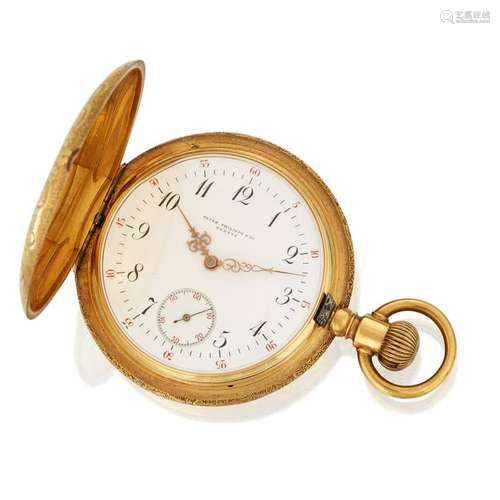 An eighteen karat gold hunting cased pocket watch,