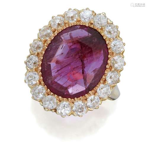 A ruby and diamond ring,