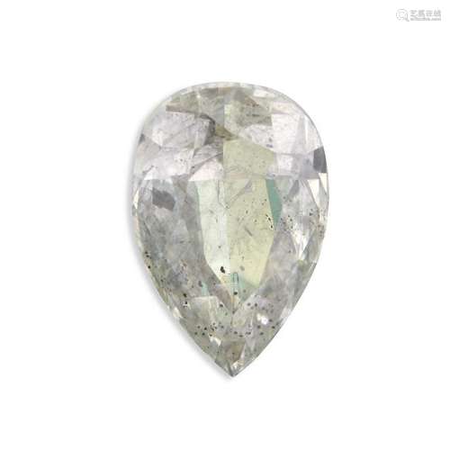 An unmounted fancy light gray-blue diamond,