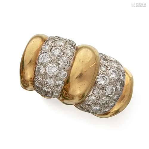 An eighteen karat gold and diamond ring,