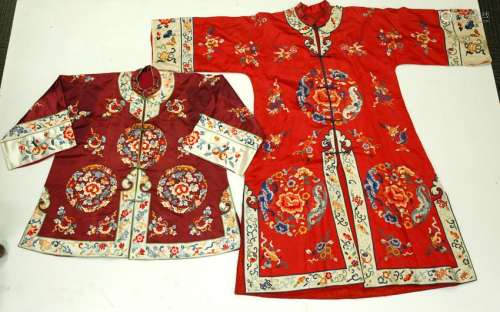 Chinese Satin Stitch Embroidered Coat & Jacket