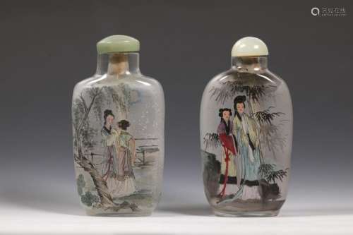 2 Chinese Inside Painted Glass Snuff Bottles