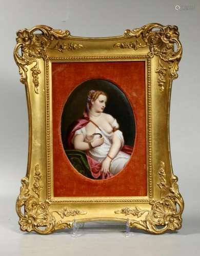 KPM Porcelain Oval Plaque: Cleopatra after Titian