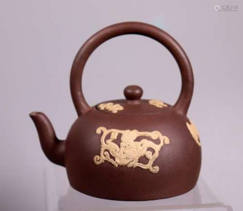 Chinese 19 C Yixing Teapot Light Clay Designs